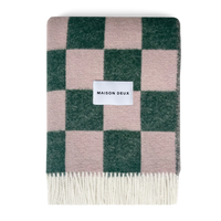 Checkerboard Blanket Green Pink